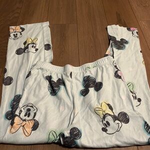 Disney Pajama Bottoms - Light Blue with Mickey and Minnie